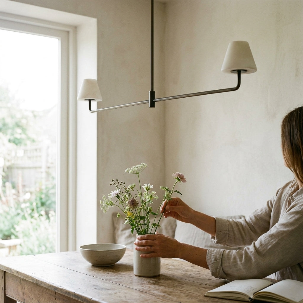 Alba Pendelleuchte aus Alabaster und Bronze