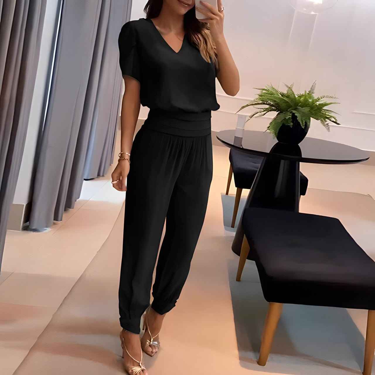Elegantes Oberteil- und Hosen-Set – Leichtes Outfit für lässige Eleganz