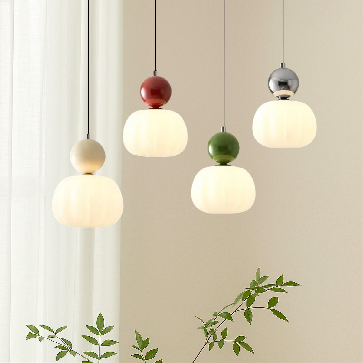 Art-déco-Pendelleuchte - Eisen & Acryl, 1 oder 3 Lichter