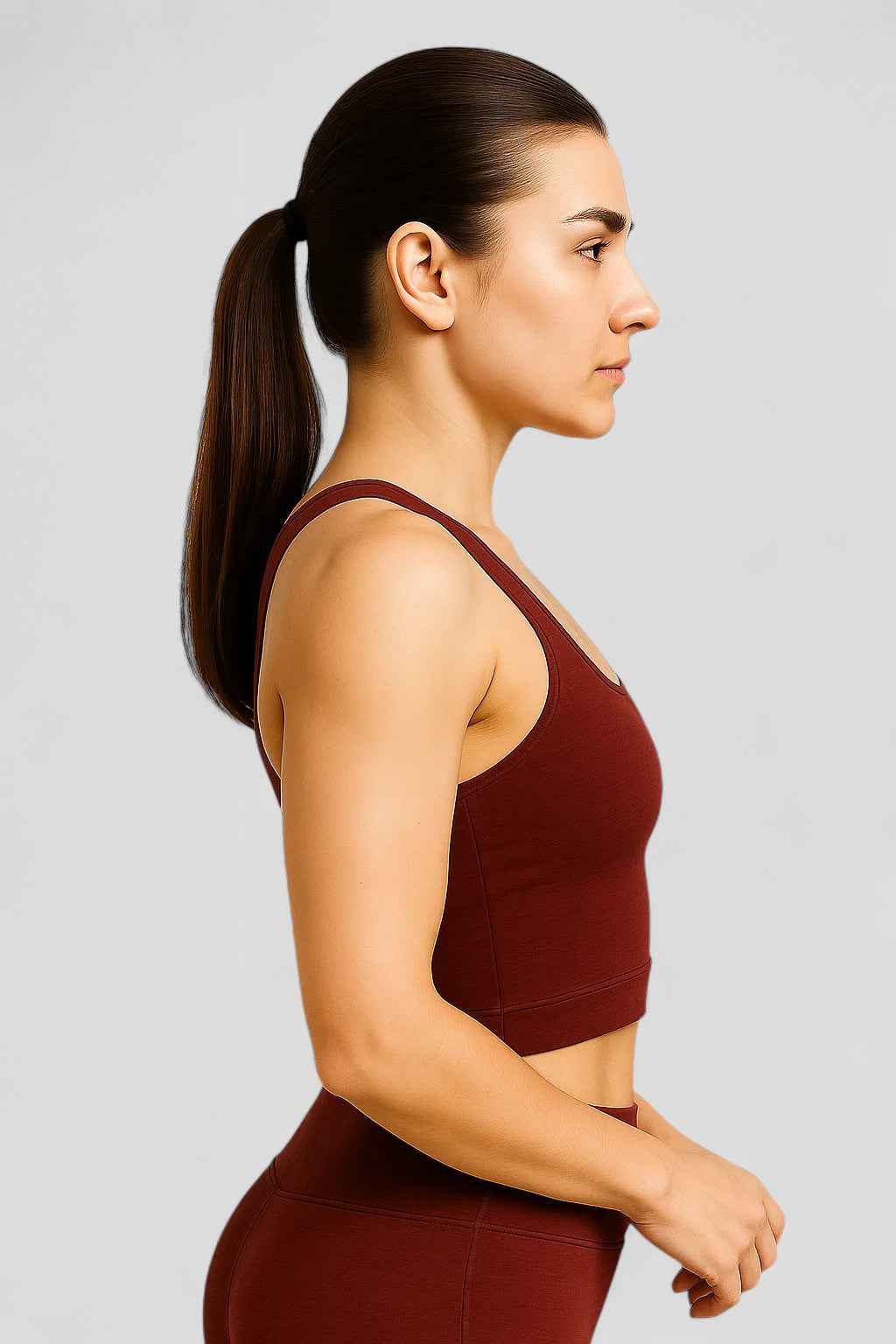 Olivia | Quadratischer Up-Crop Damen Tanktop Ärmellos Sport Fitness Yoga Top