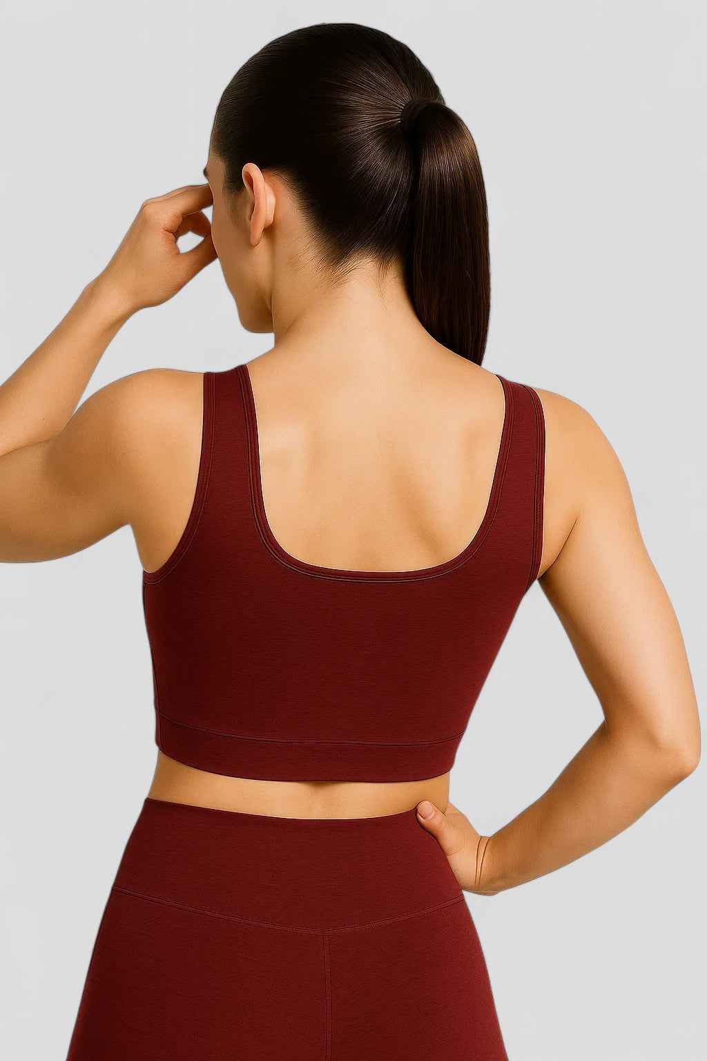 Olivia | Quadratischer Up-Crop Damen Tanktop Ärmellos Sport Fitness Yoga Top
