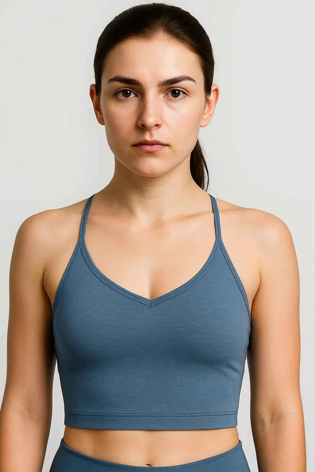 Elsie | Damen Spacedye Kurzes Tanktop Blau Racerback Yoga Fitness