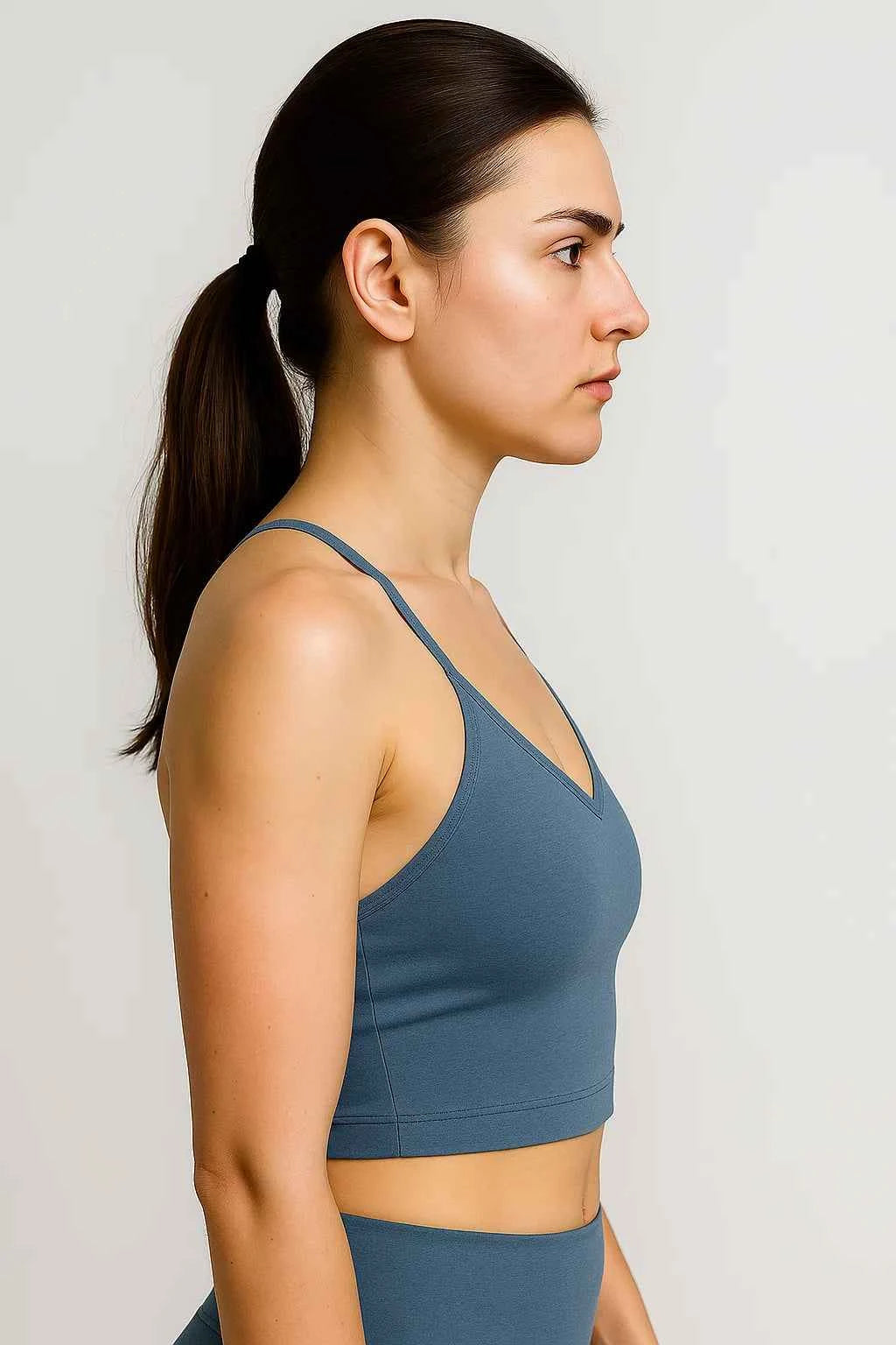 Elsie | Damen Spacedye Kurzes Tanktop Blau Racerback Yoga Fitness