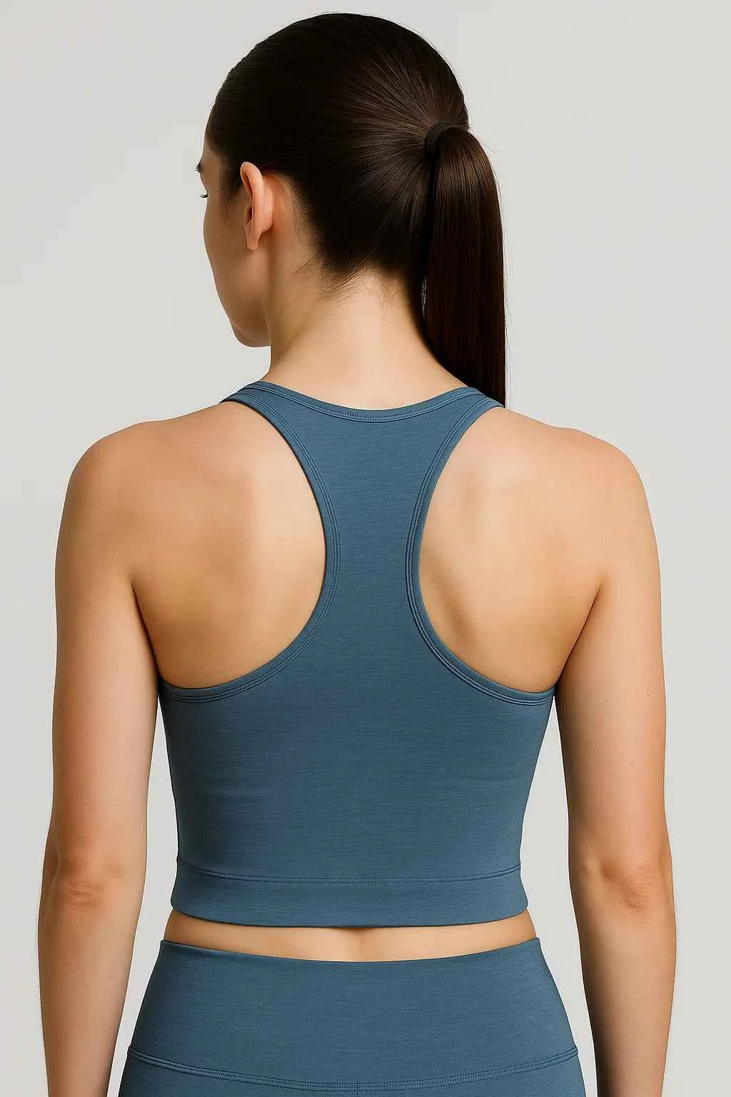 Elsie | Damen Spacedye Kurzes Tanktop Blau Racerback Yoga Fitness