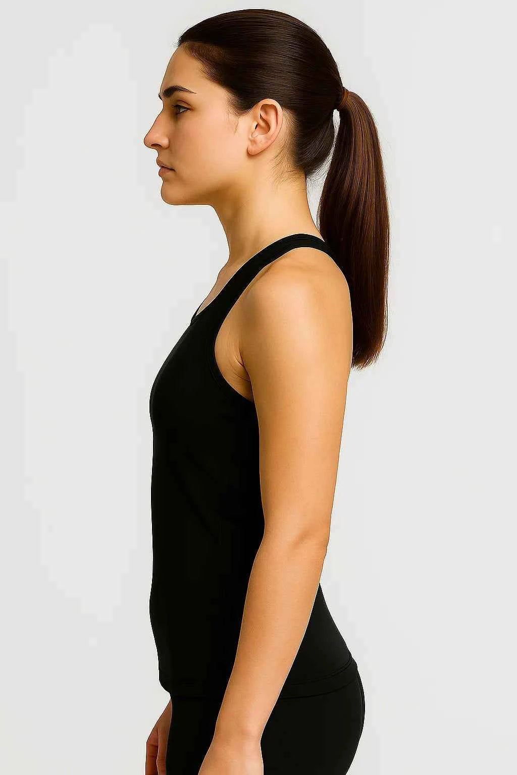 Sabina | Damen Spacedye Refocus Tanktop Schwarz Racerback Sport Yoga Fitness