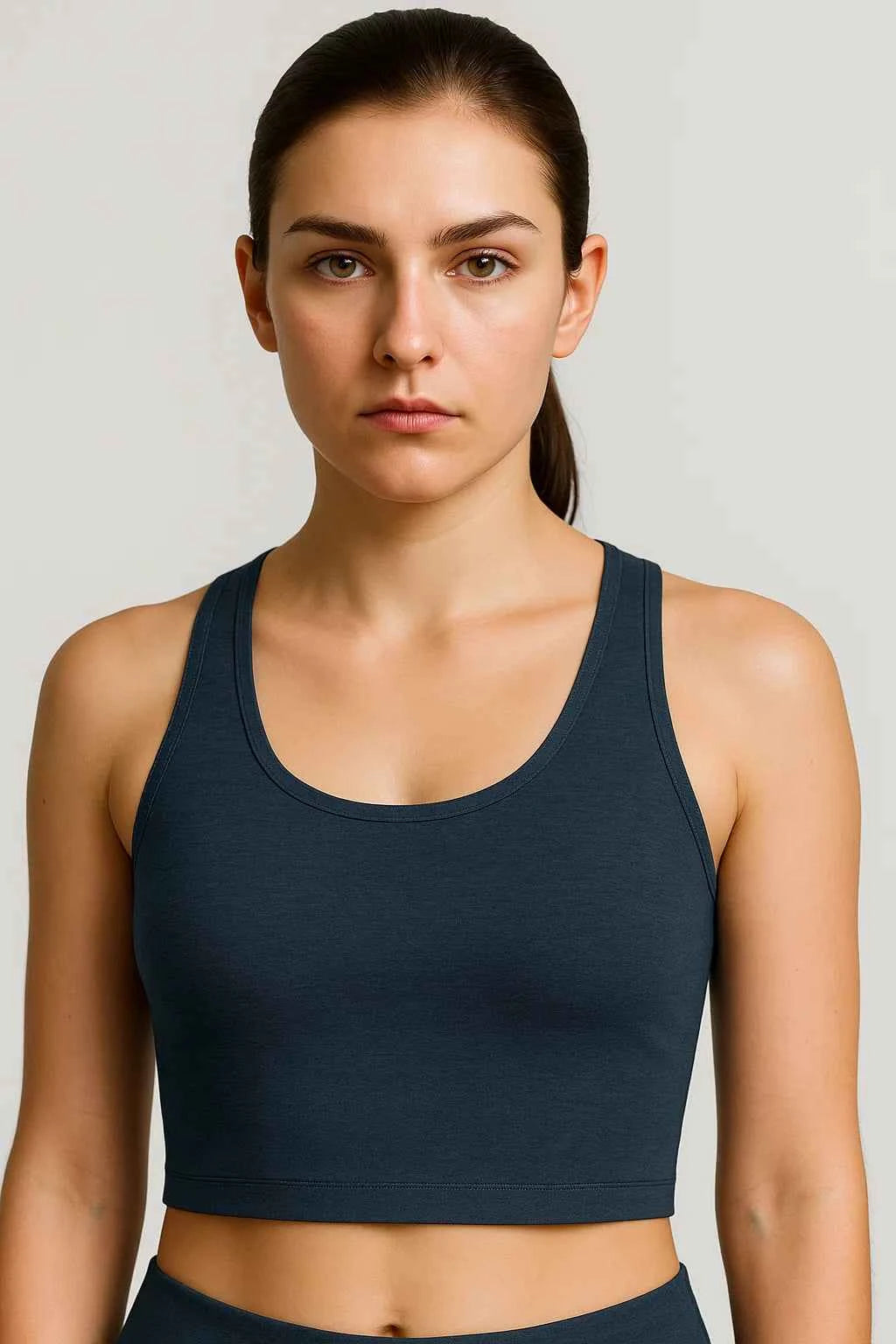 Larisa | Damen Spacedye Good Day Crop Tanktop Navy Yoga Freizeit