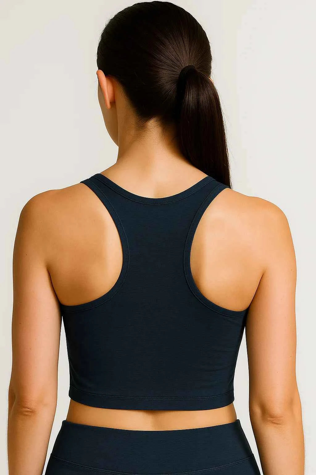 Larisa | Damen Spacedye Good Day Crop Tanktop Navy Yoga Freizeit