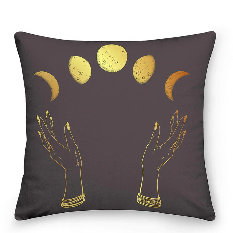 Thessaliae - Luxuriöse Zierkissen mit Sonne und Mond im mystischen astrologischen Stil