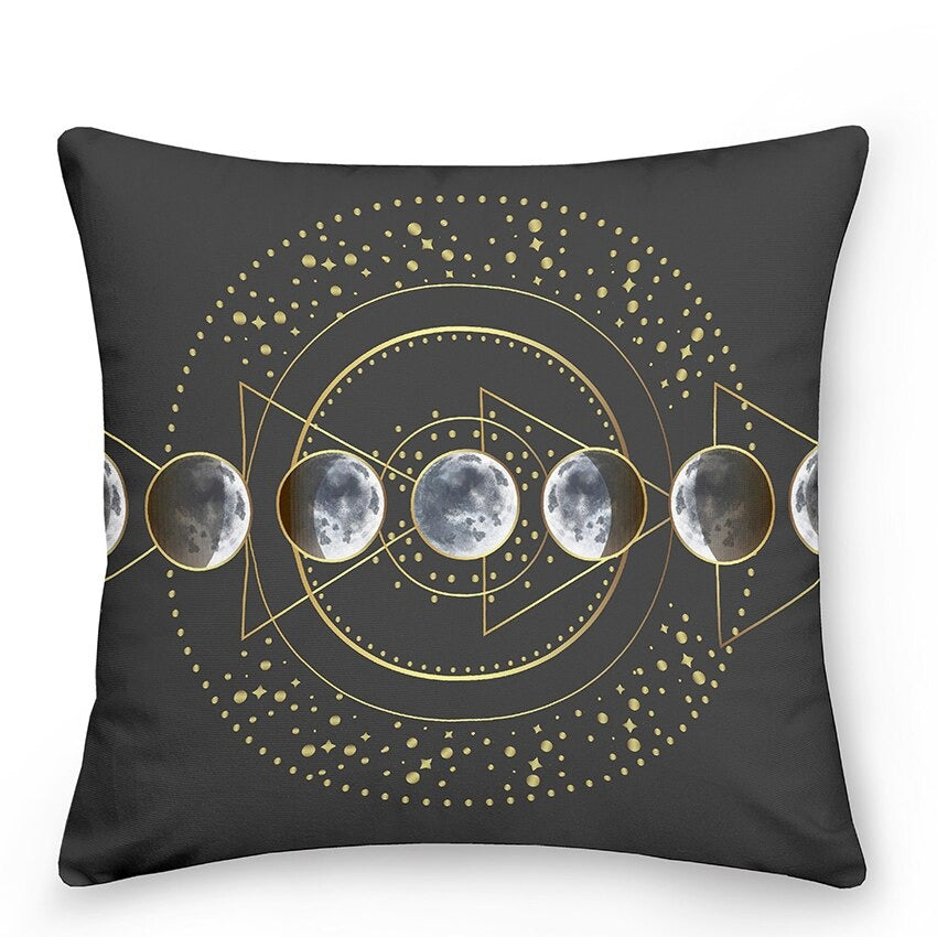 Thessaliae - Luxuriöse Zierkissen mit Sonne und Mond im mystischen astrologischen Stil