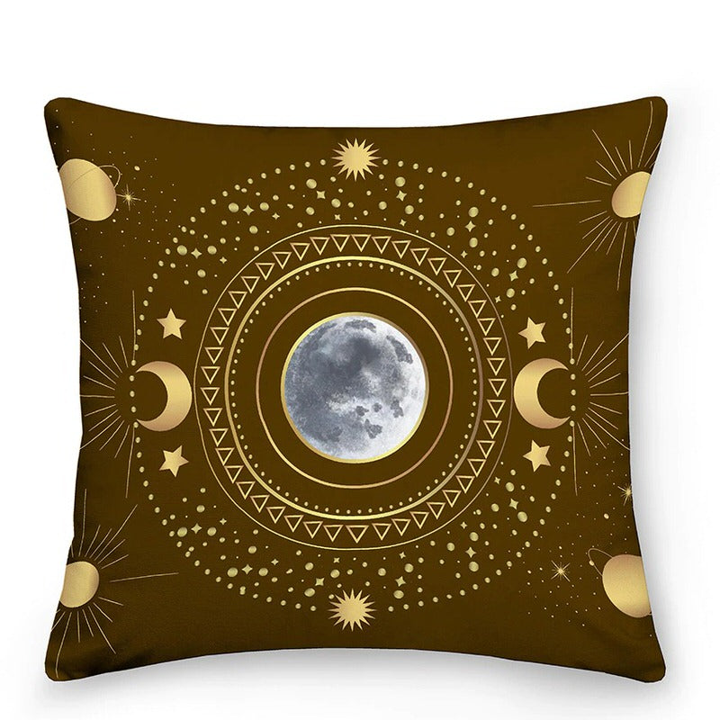 Thessaliae - Luxuriöse Zierkissen mit Sonne und Mond im mystischen astrologischen Stil