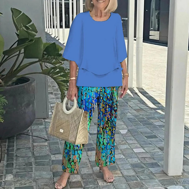 Elegantes Zweiteilige Dreiviertelarm-Outfit