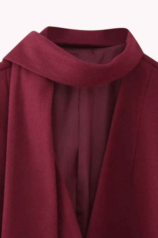 Wollmantel mit Schal-Kragen und einfachem Knopfloch