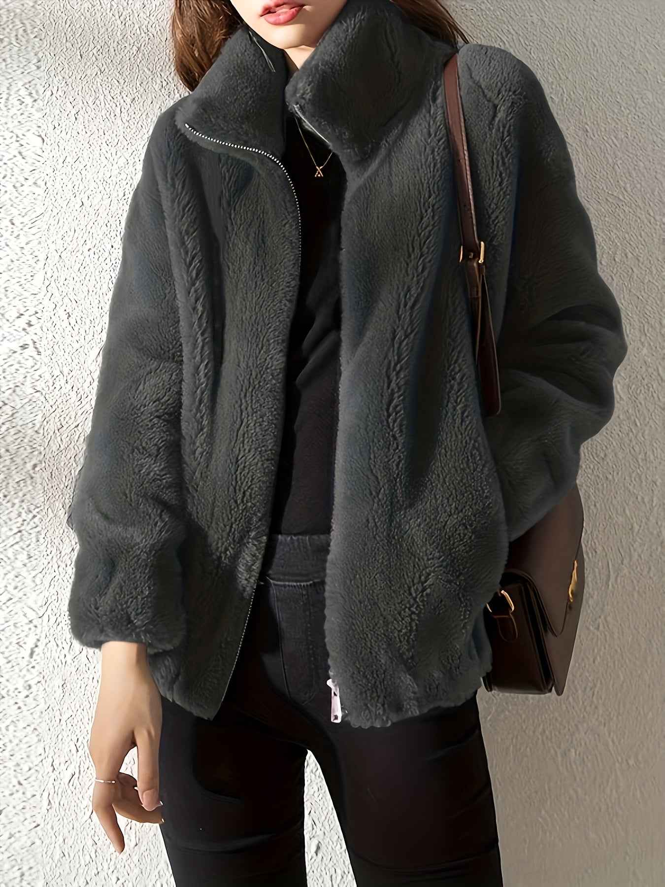Jane Kuschelige Reißverschlussjacke