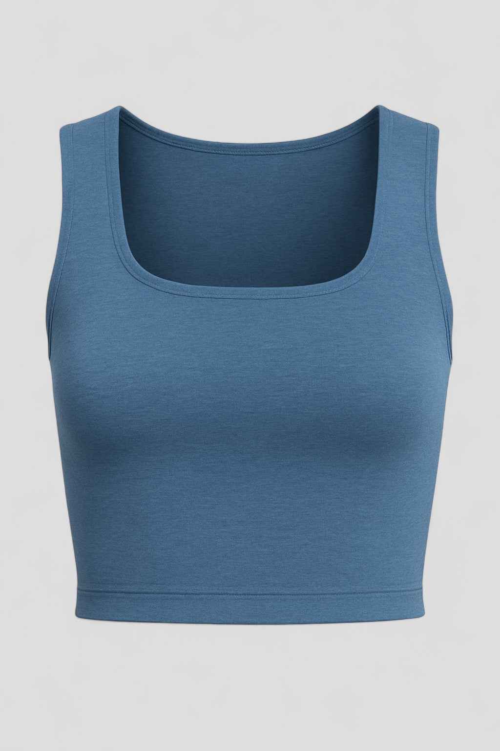 Camille | Damen Square Up Crop Top Blau Sport Fitness Yoga Outfit
