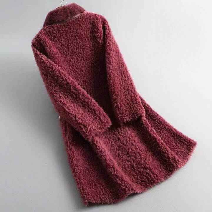 Victoria Couture Shearling-Mantel