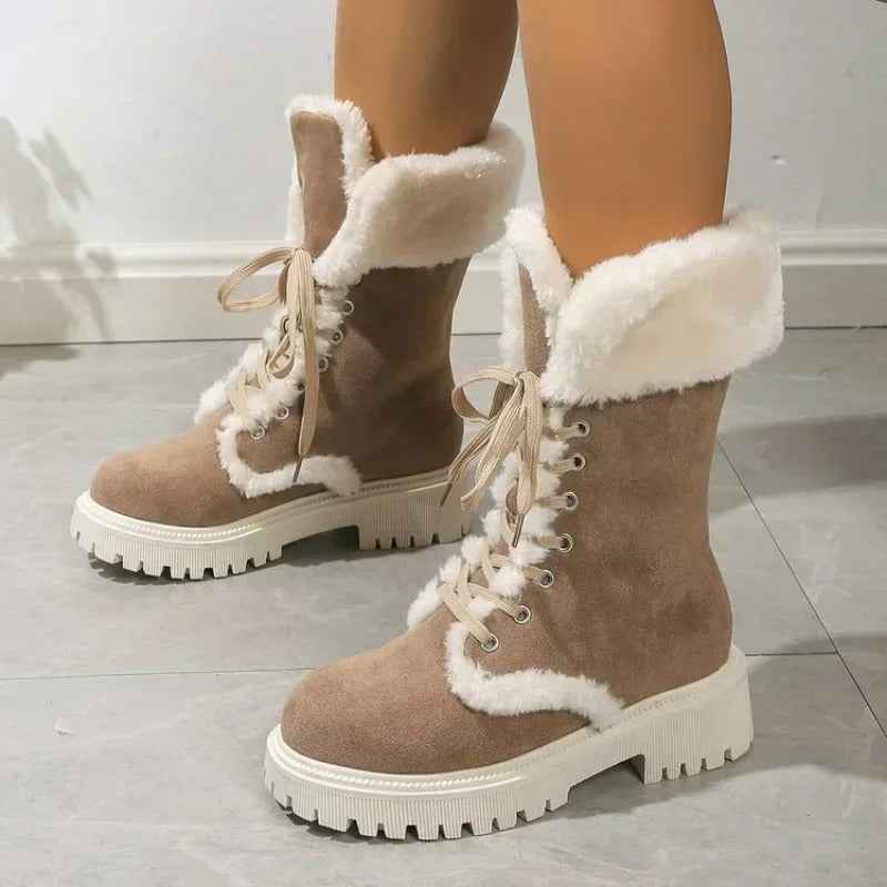Camille Ultra-Warm Gefütterte Fellstiefel mit plüschigem Fell