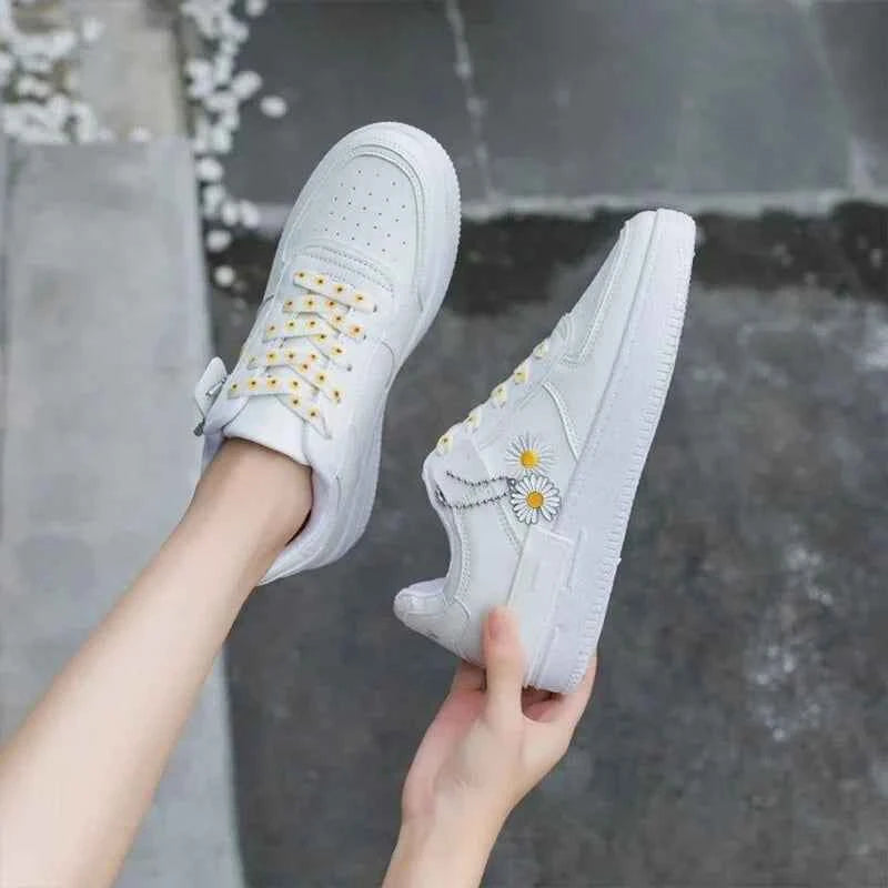 Birdie - Korean Lace-up Flat Sneakers
