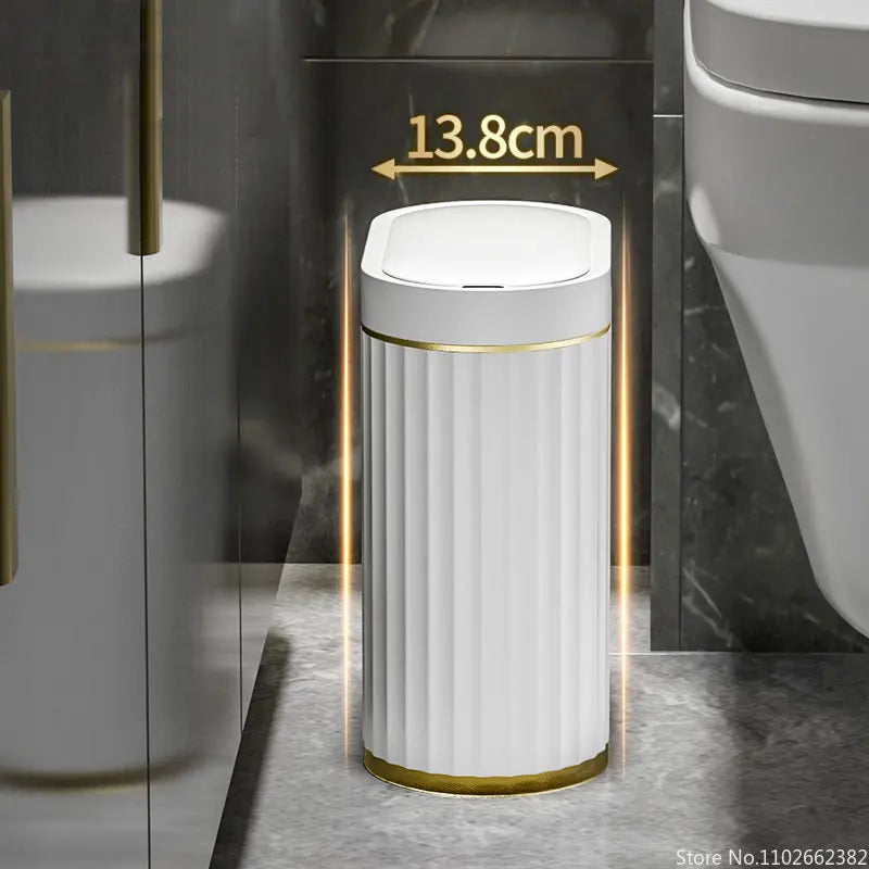Berührungsloser Mülleimer, Weiß, strukturiertes Design