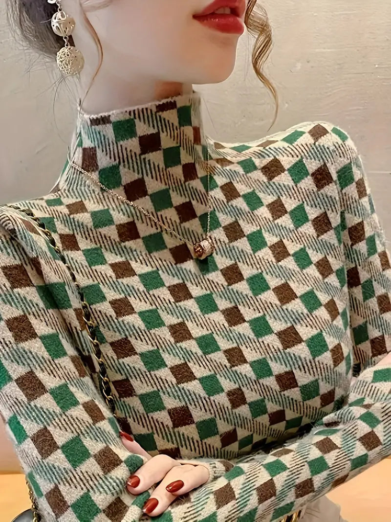 Stilvolle Capri Rollkragenpullover mit Modernem Geometrischem Muster für einen Trendigen Look