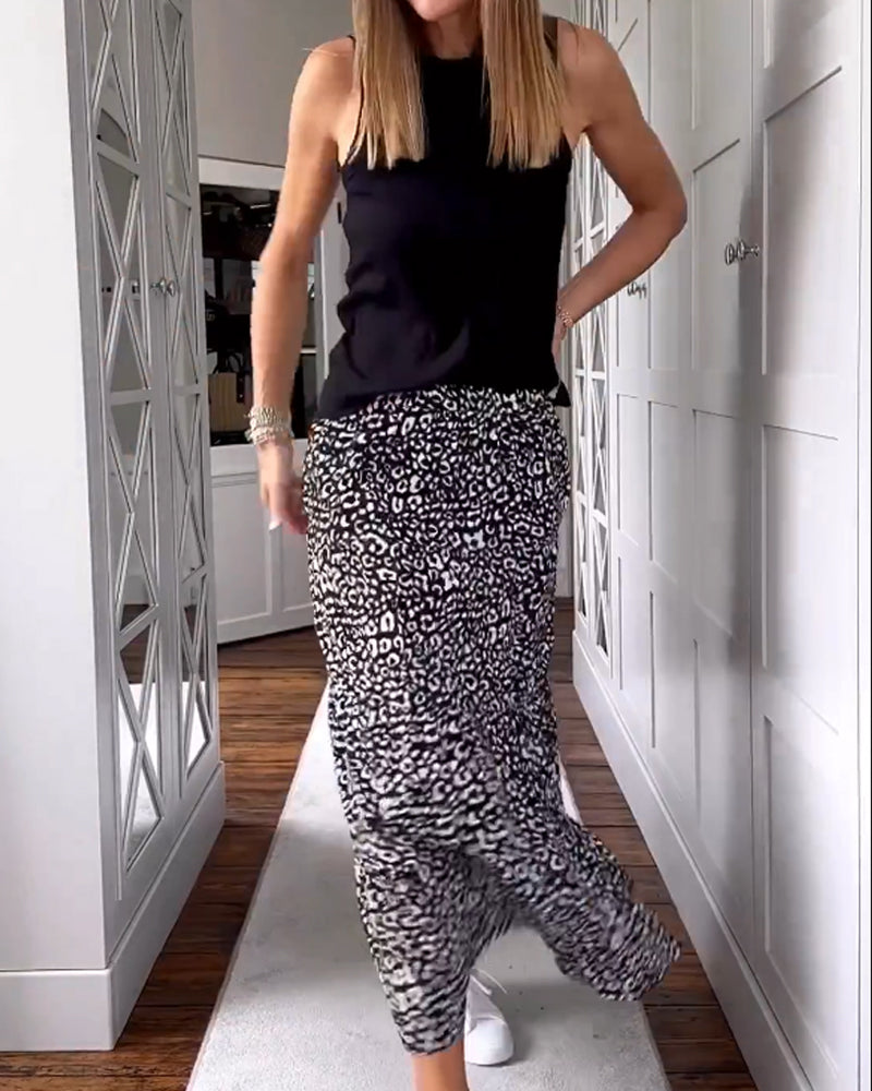 Eleganter casual langer Rock mit trendigem Druck