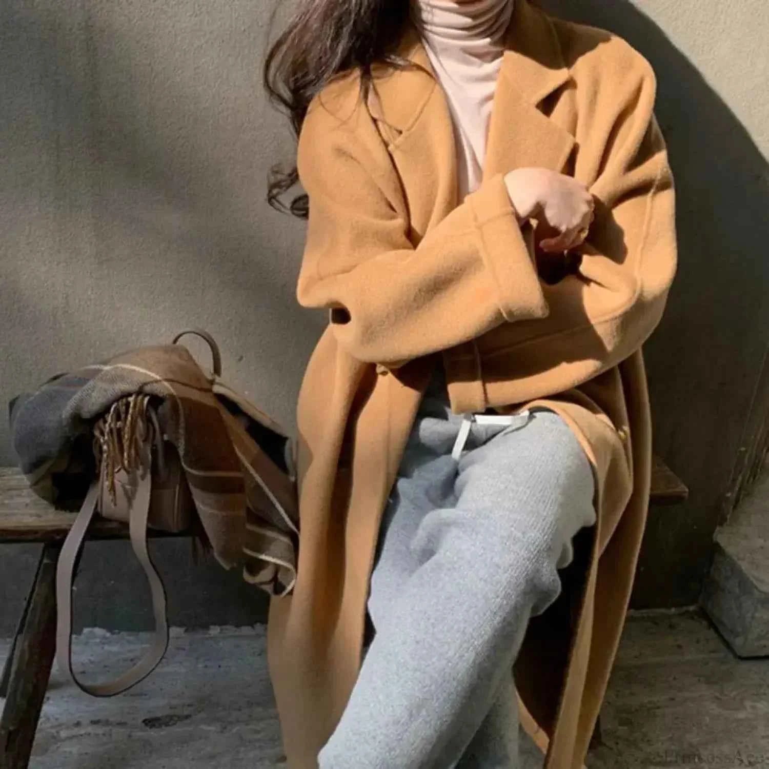 Legere Woll-Nacken-Kragen-Frühjahr-Überziehjacke