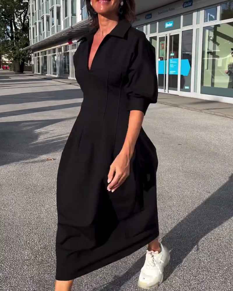 Karolin | mühelos elegantes langes Kleid für ganztägigen Tragekomfort