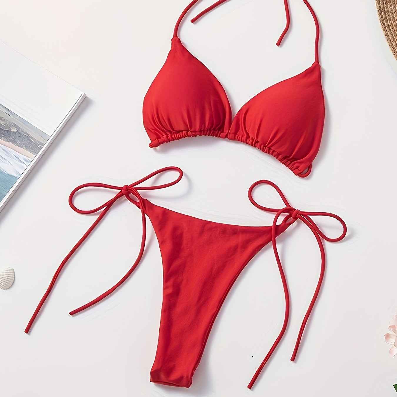 Halter-Bikini mit V-Slip