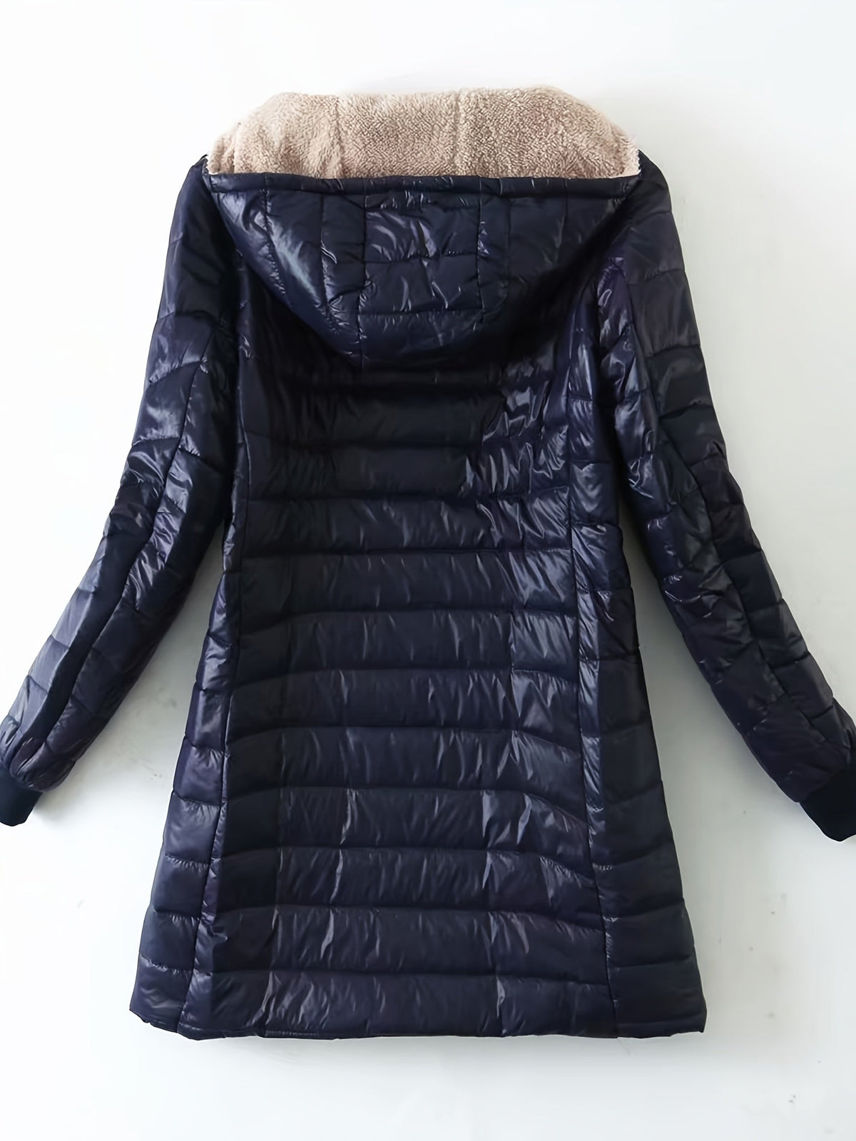 Damen Mittellange Kapuzenjacke mit Fleecefutter