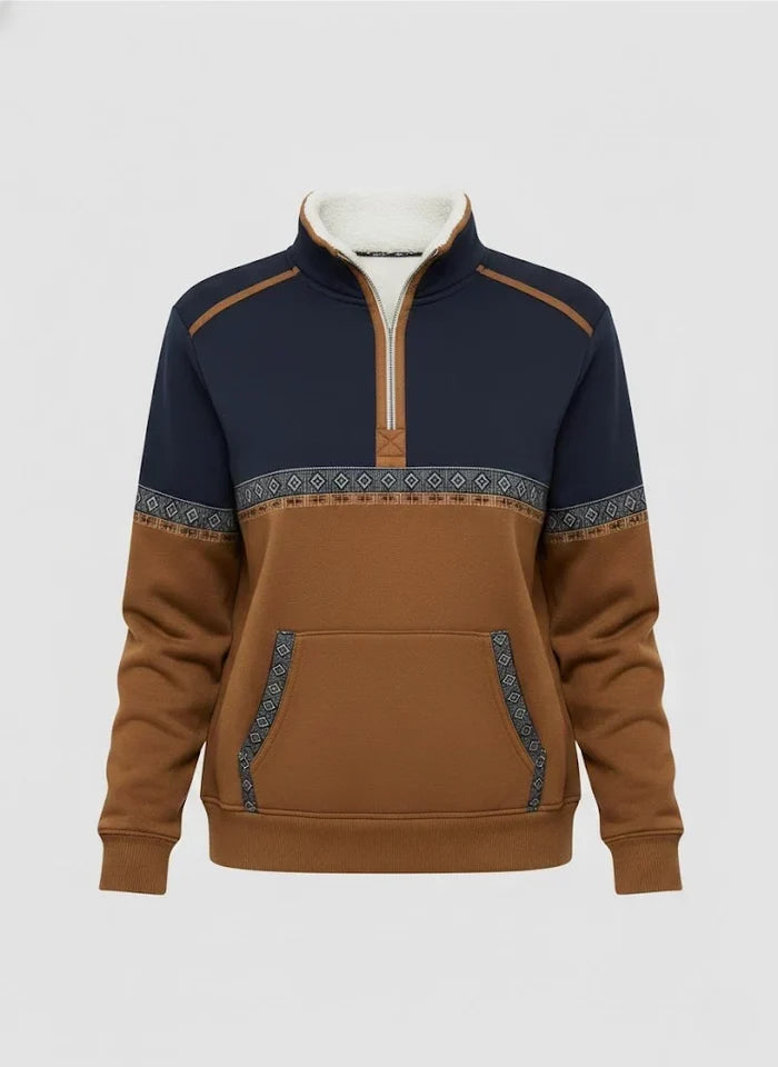 Women's Half-Zip Sweater with Sherpa Collar