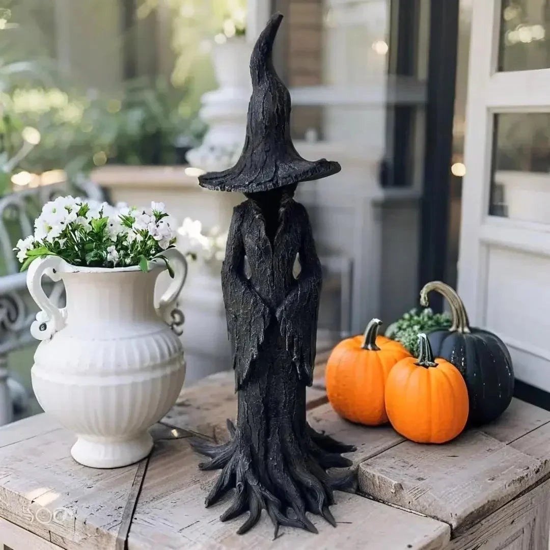 Hexen-Gartenstatue - Handgefertigte Wächterfigur aus Harz