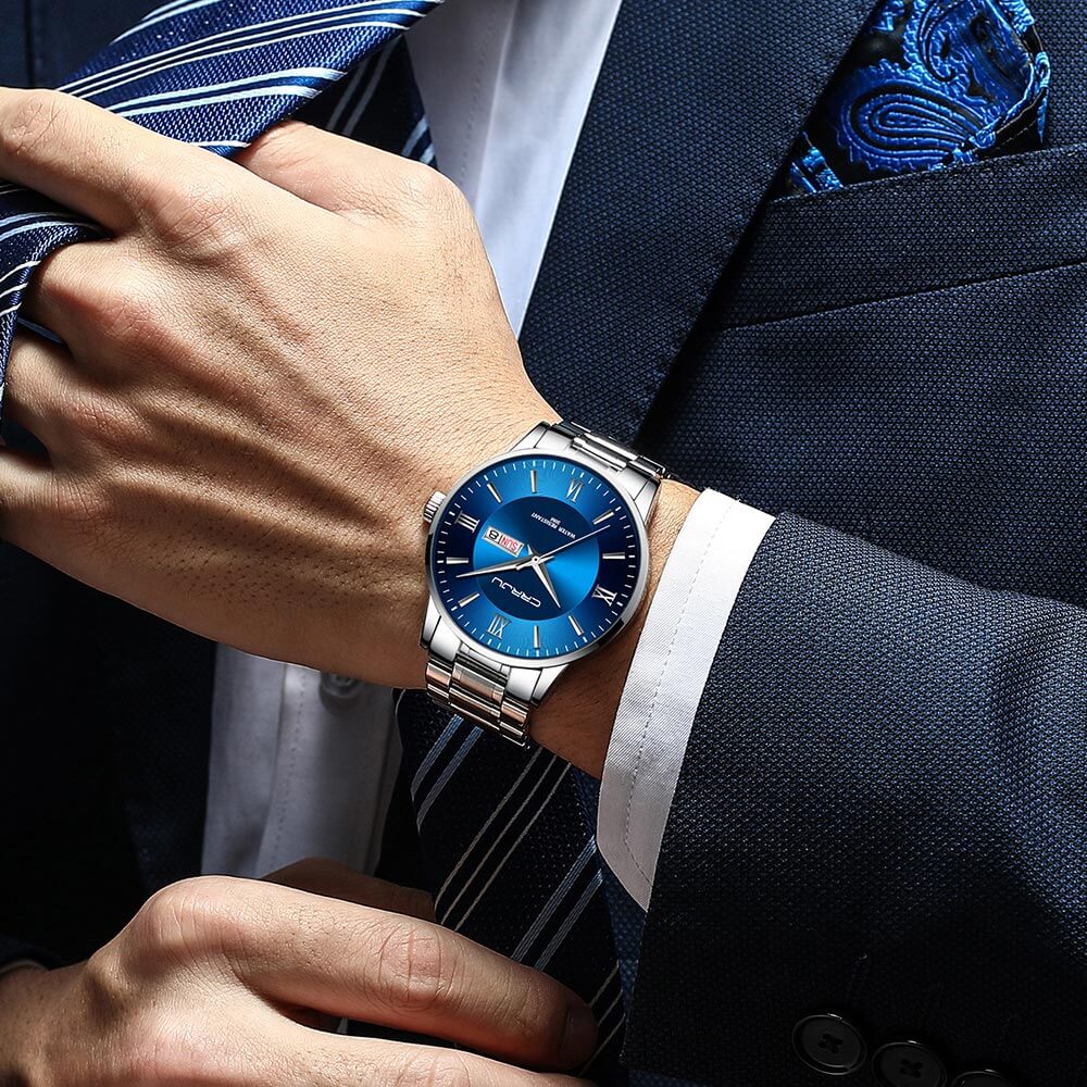 Herren Sportuhr schwarz - Wasserdichter Silikon-Chronograph mit Datum und Stoppuhr