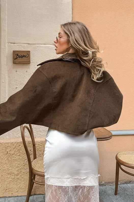 Damentaler Vintage-Short-Cavallino-Lederjacke