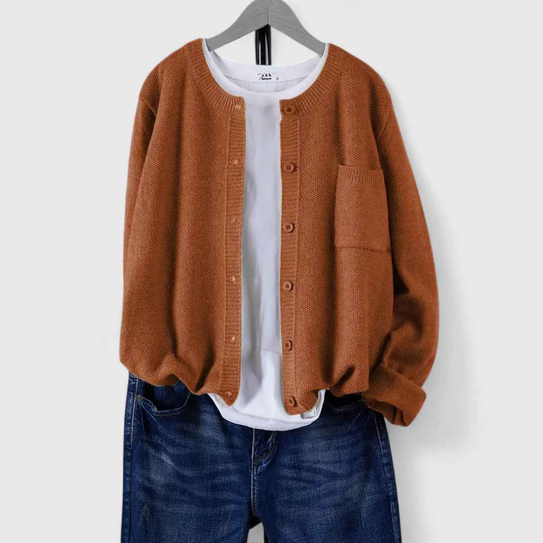Clara - Eleganter lässiger Cardigan mit Knöpfen