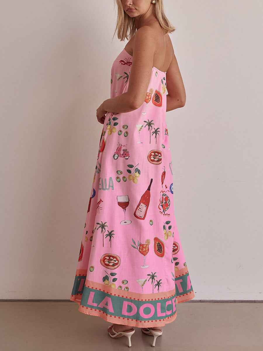 Röhrenkleid mit Urlaubsdruck für einen trendigen Sommerstil