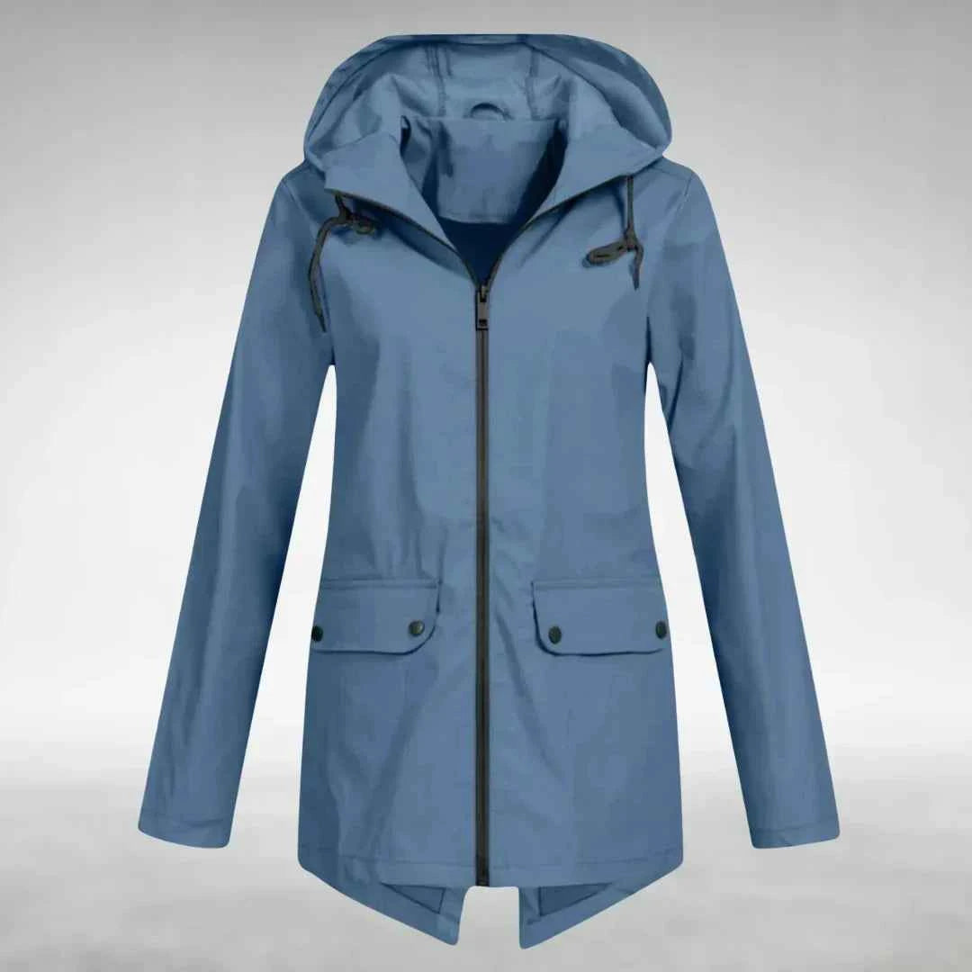Damen Parka - Kordelzug-Kapuze mit Verlaengertem Ruecken