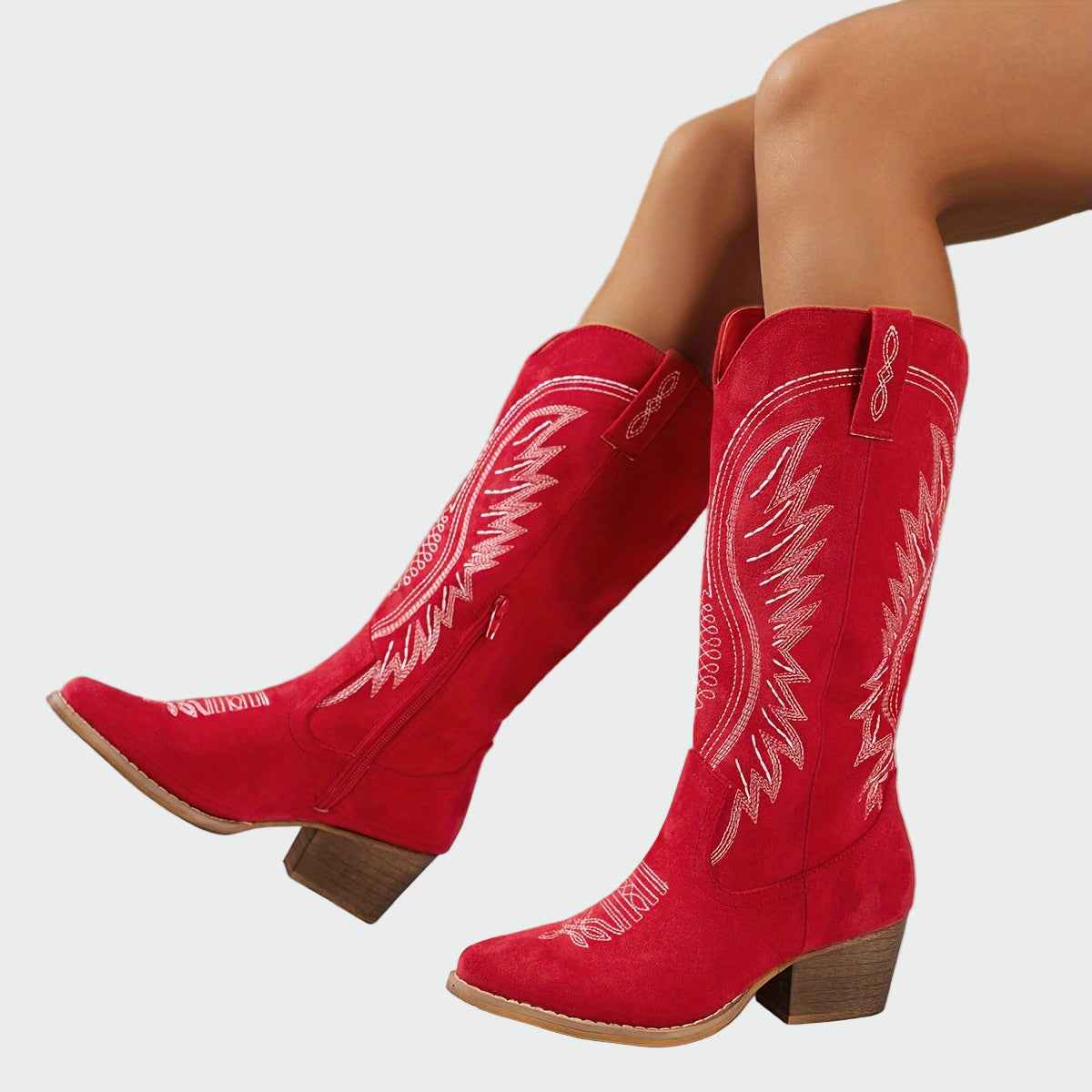 Stilvolle bestickte Western-Stiefeletten für einen modischen Look