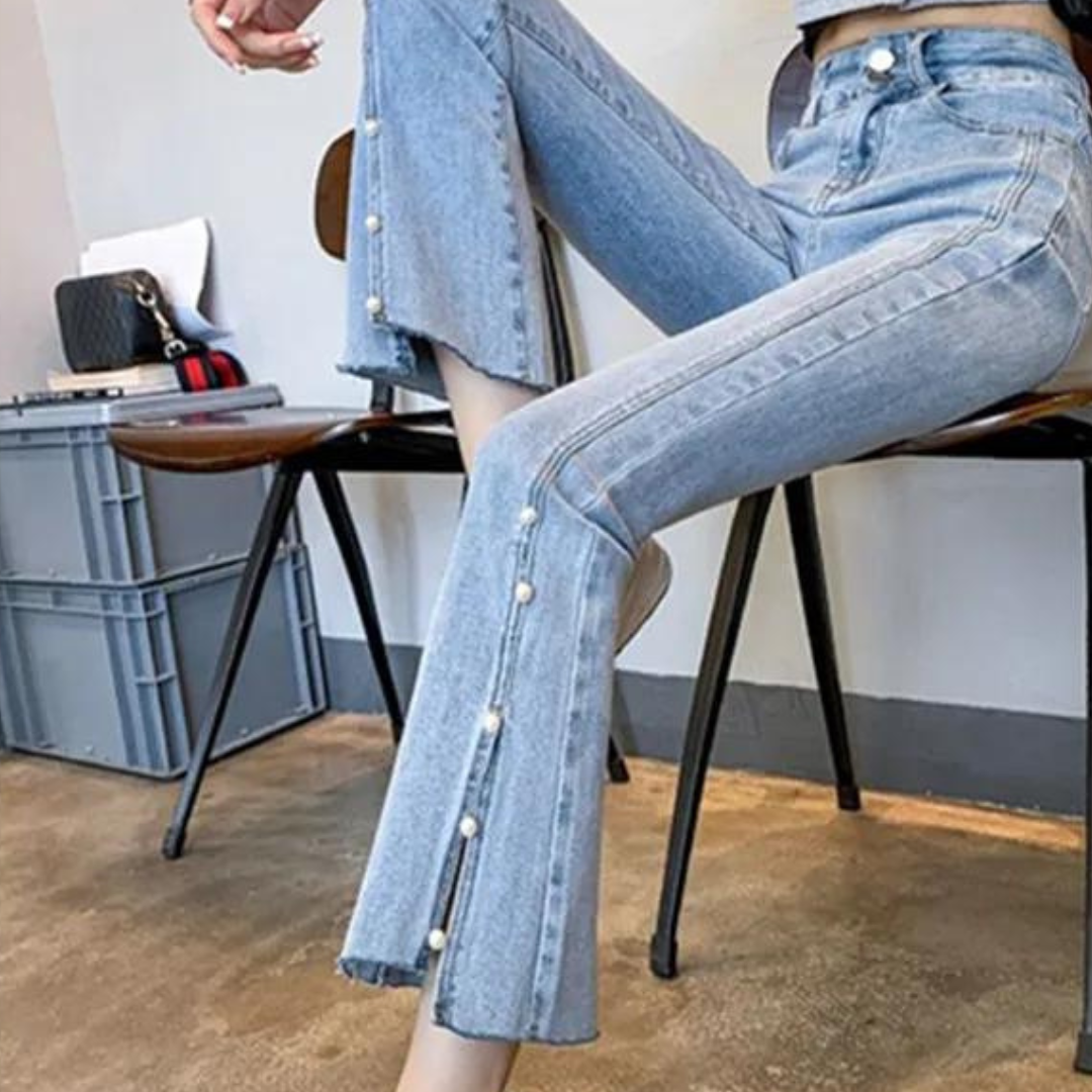 Delinda | Stilvolle Jeans mit elegantem Perlmuttmuster für einen eleganten Look
