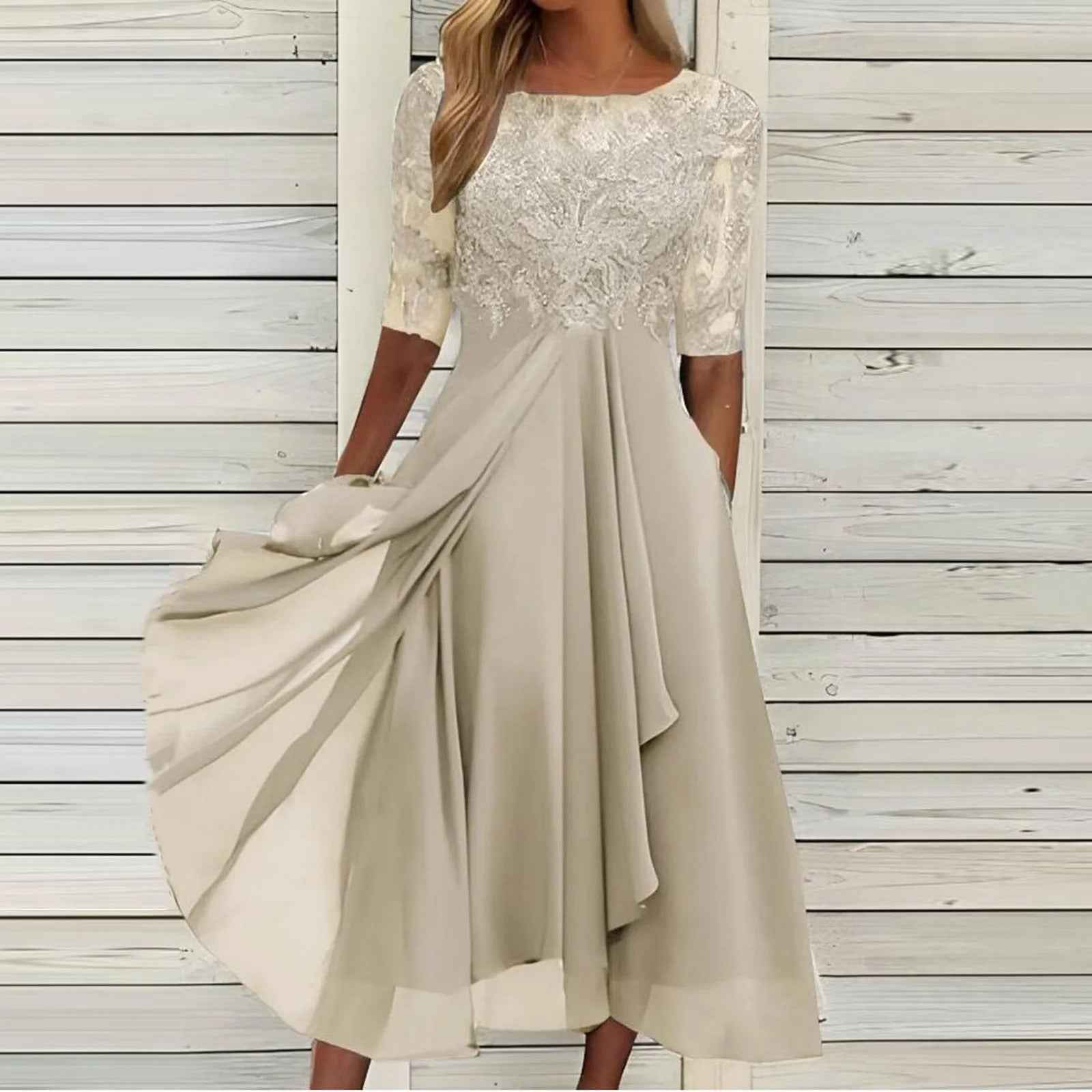 Zaria - The Flattering Lace Midi Dress