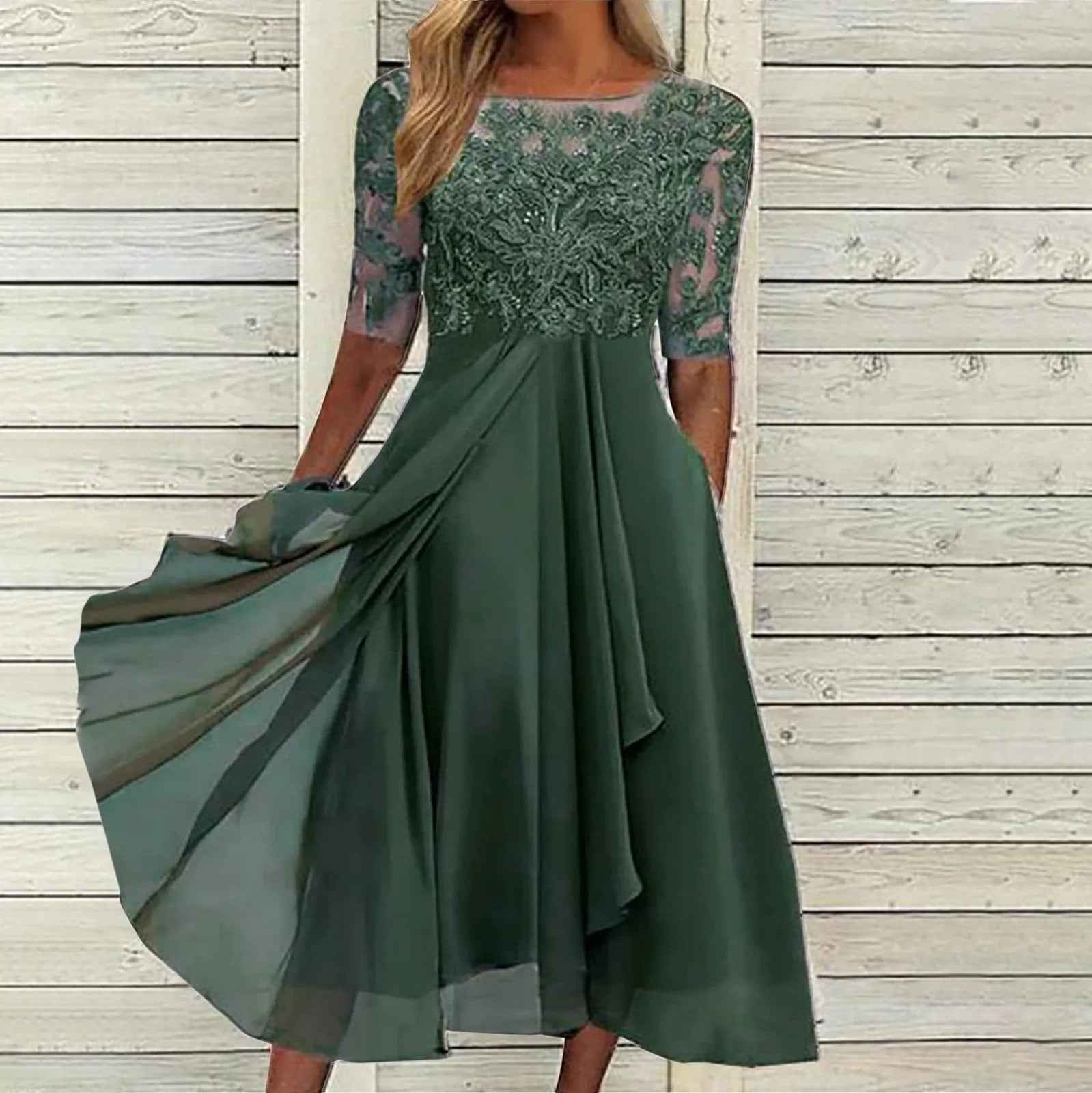 Zaria - The Flattering Lace Midi Dress