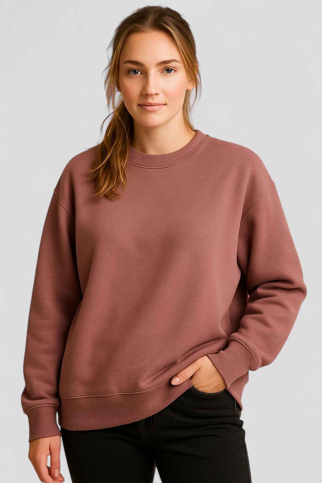 Caroline | LuxeFleece Oversized Pullover Damen Sweatshirt Rose Brush Weich Gemütlich