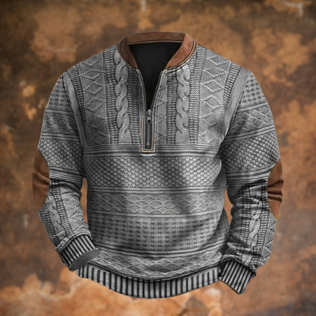 Herren Vintage Strickpullover mit Reissverschluss, Dirk