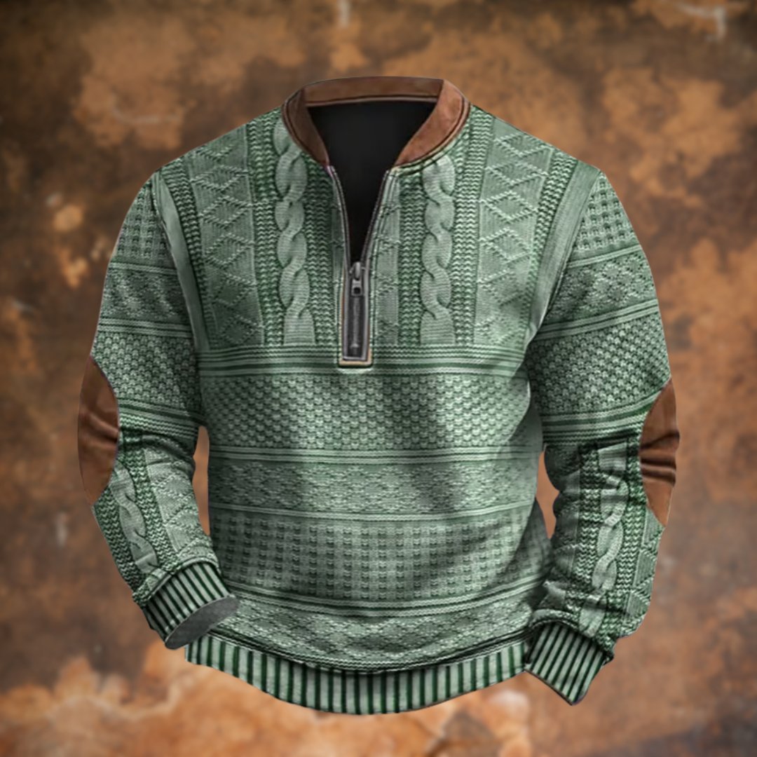 Herren Vintage Strickpullover mit Reissverschluss, Dirk