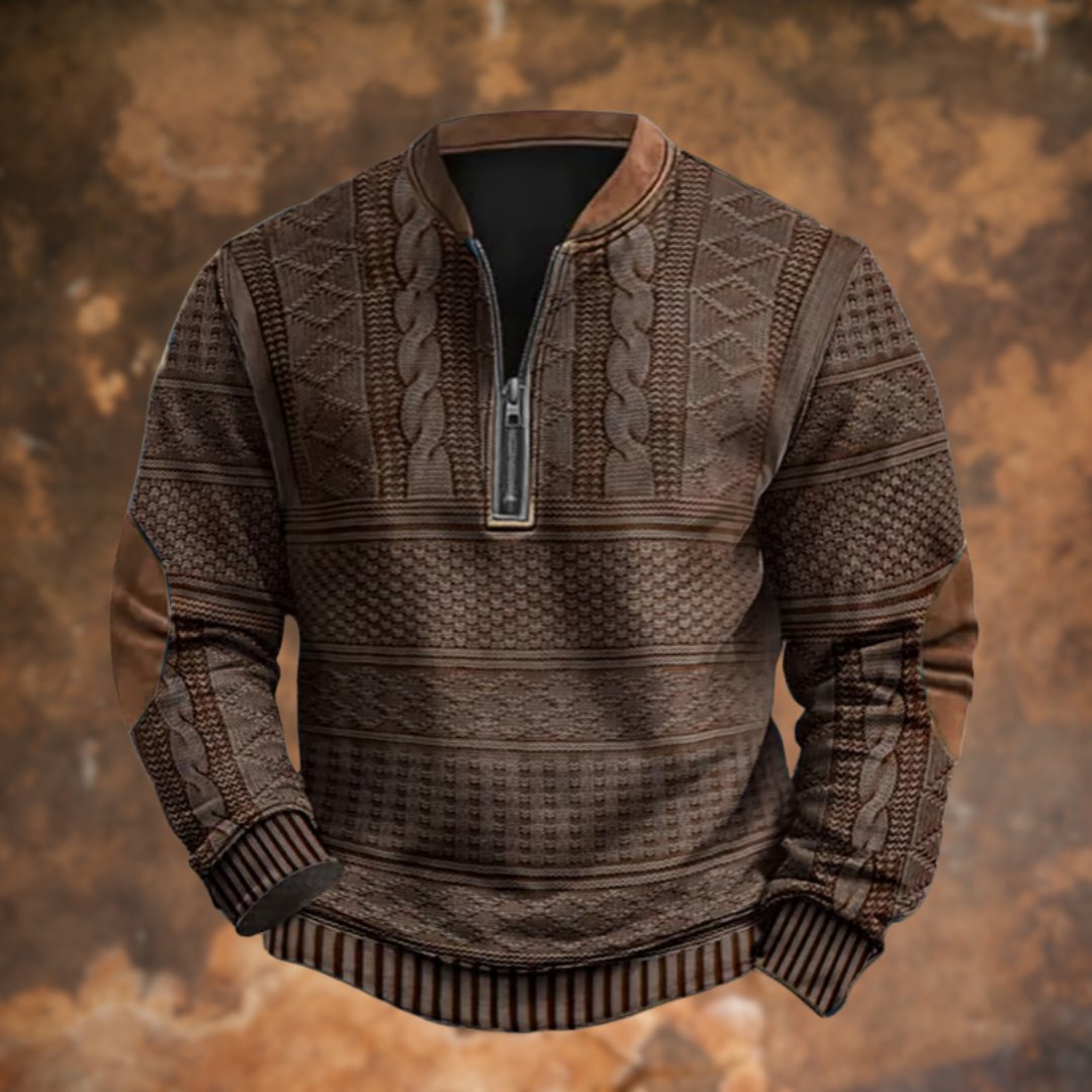 Herren Vintage Strickpullover mit Reissverschluss, Dirk