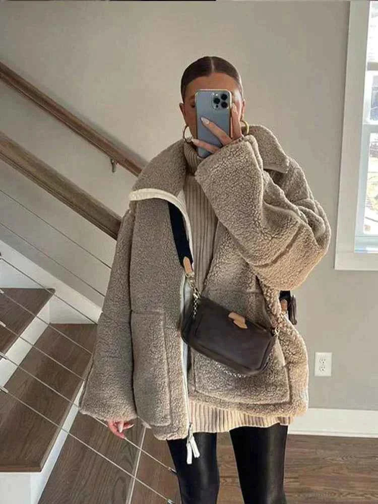 Jacky – Ultra-Softes Plüsch-Teddy-Fleece-Jacke im Oversized-Schnitt