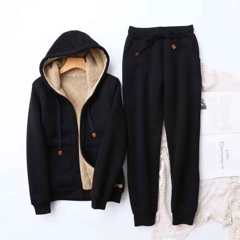 Kaitlyn Damen Winter Kapuzenpullover und Jogginghose Anzug