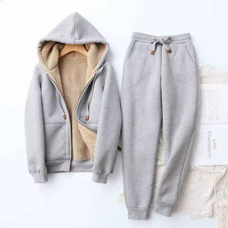 Kaitlyn Damen Winter Kapuzenpullover und Jogginghose Anzug