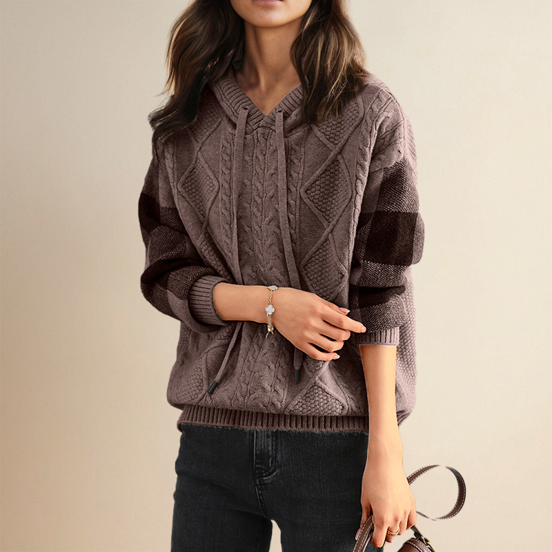 Leonierende Kapuzen-Sweatshirt im Jacquardmuster – Eleganz und Komfort vereint