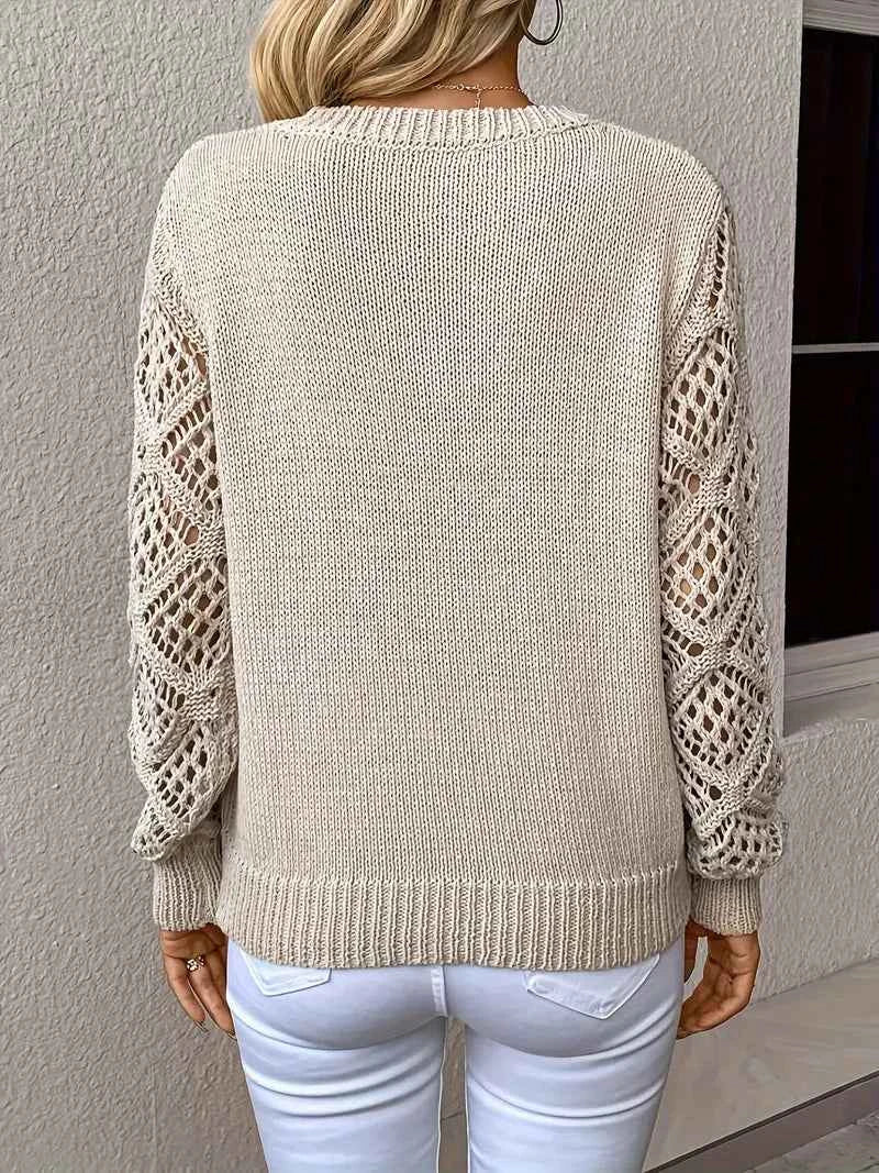 Eleganter Damen-Strickpullover mit V-Ausschnitt für einen stilvollen Winterlook
