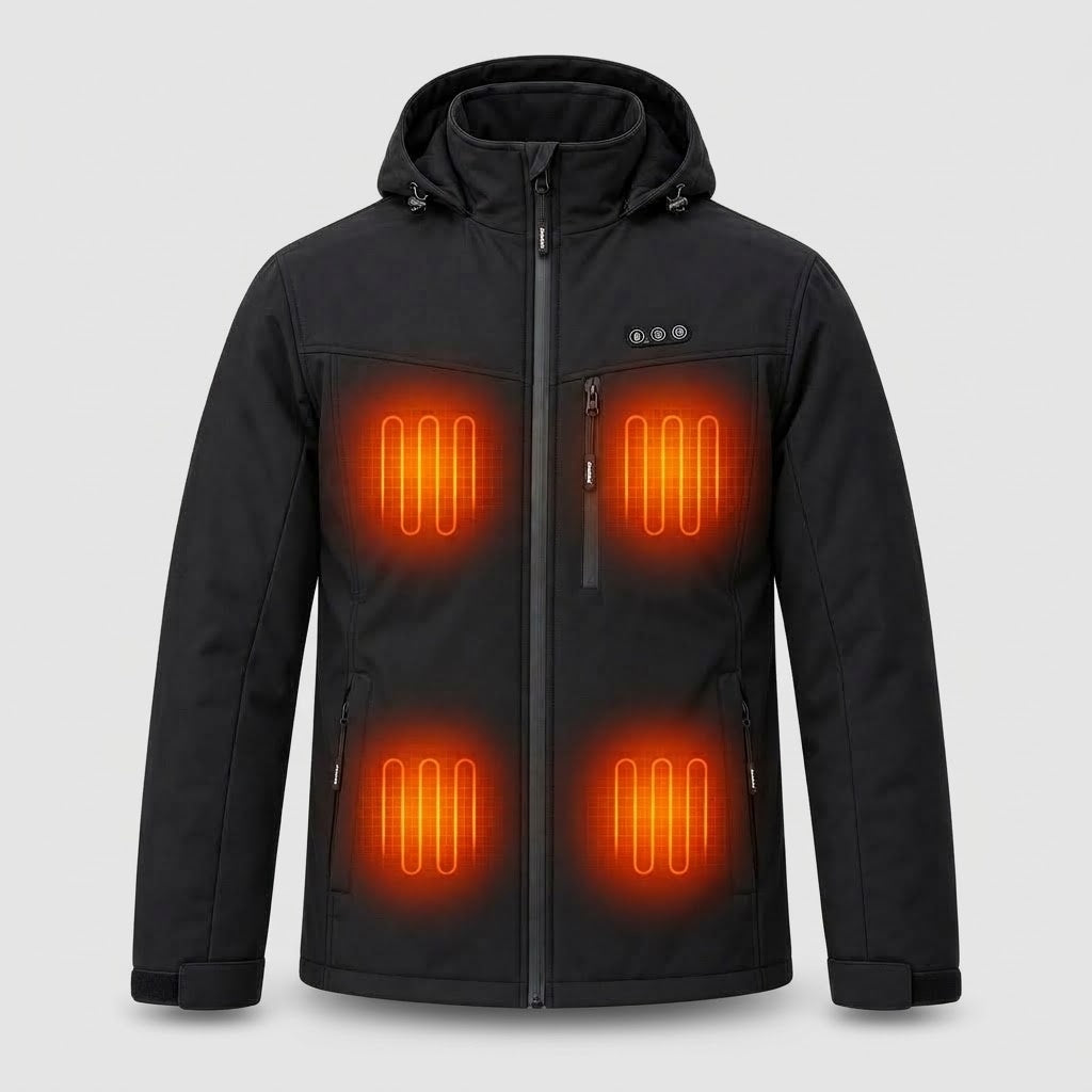Herren Beheizte Jacke mit 8 Heizzonen - Powerbank-Kompatibel