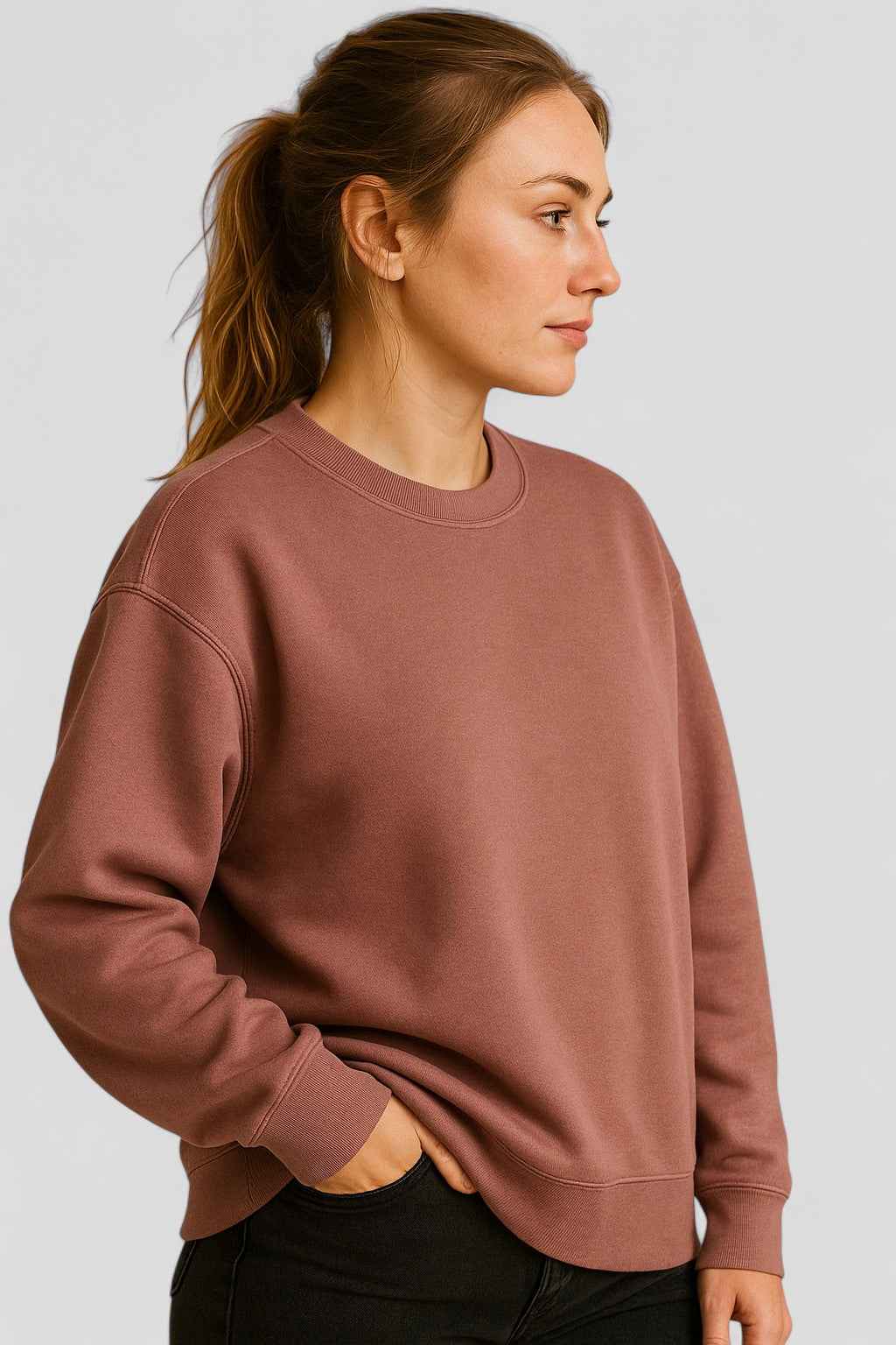 Caroline | LuxeFleece Oversized Pullover Damen Sweatshirt Rose Brush Weich Gemütlich